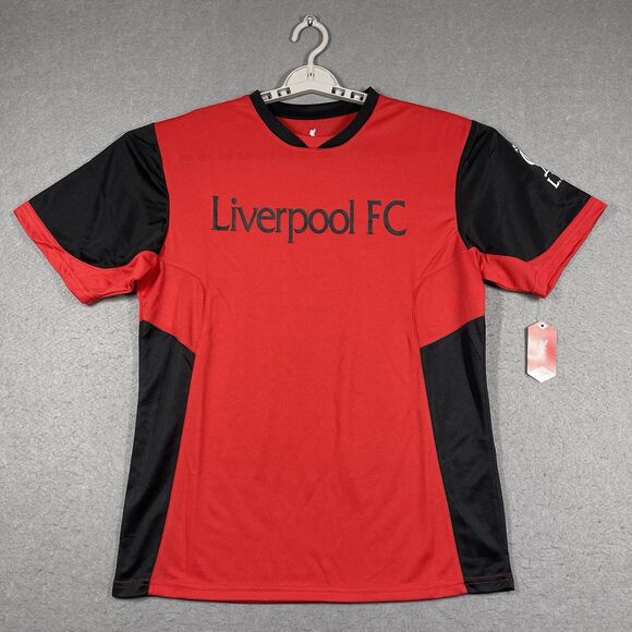 Liverpool FC Jersey Mens Medium Red Black Official Licensed Fan Based LFC EPL - Picture 1 of 8